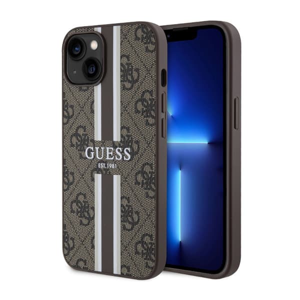 Guess4GPrintedStripesMagSafe-EtuitiliPhone14(brun)