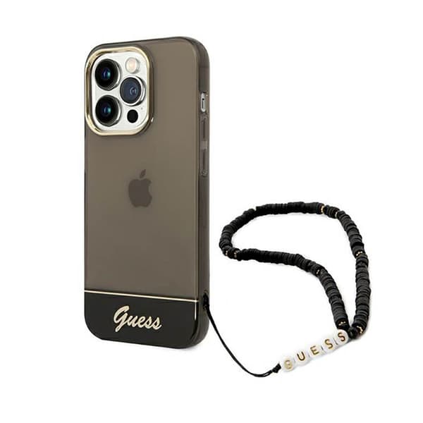 GuessTranslucentPearlStrap-KoteloiPhone14Prolle(musta)