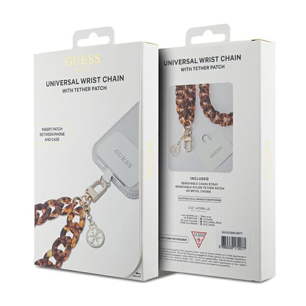 Guess Universal Big Hand Strap Akryl 4G Charm - Universal telefonrem (Brun)