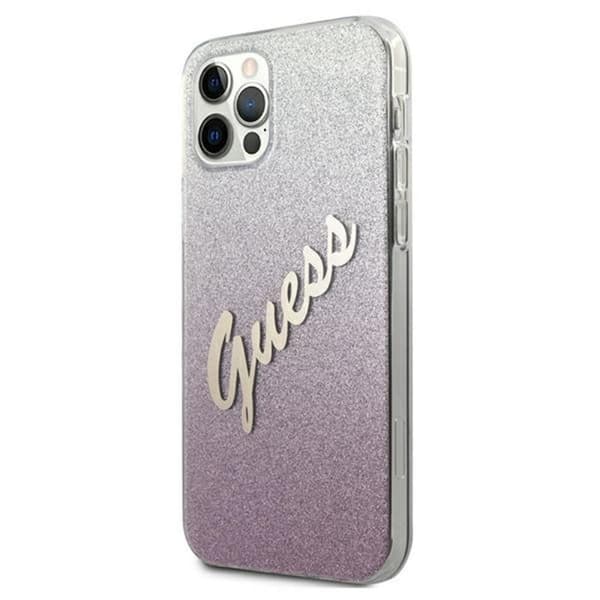 GuessGlitterGradientScript-CovertiliPhone12ProMax(Pink)