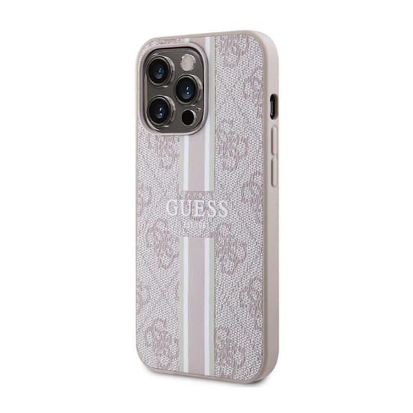 Guess4GPrintedStripesMagSafe-koteloiPhone13Prolle(vaaleanpunainen)