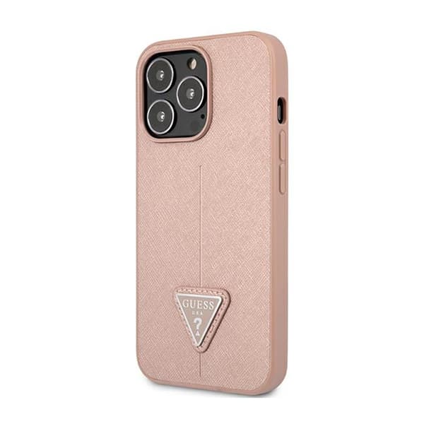 GuessSaffianoTriangleLogoCover-CovertiliPhone14Pro(Pink)