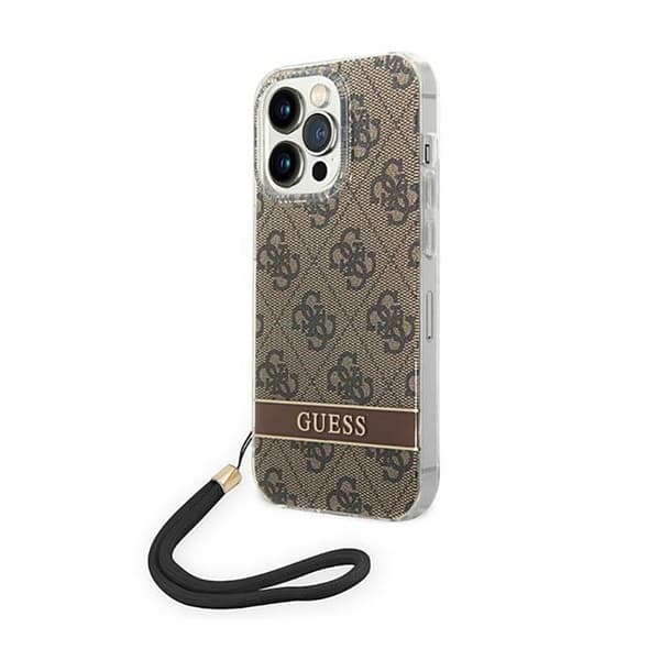 Guess4GPrintCord-FodralföriPhone14ProMax(Brun)