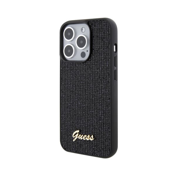 GuessDiscoMetalScript-FodralföriPhone15ProBlack)