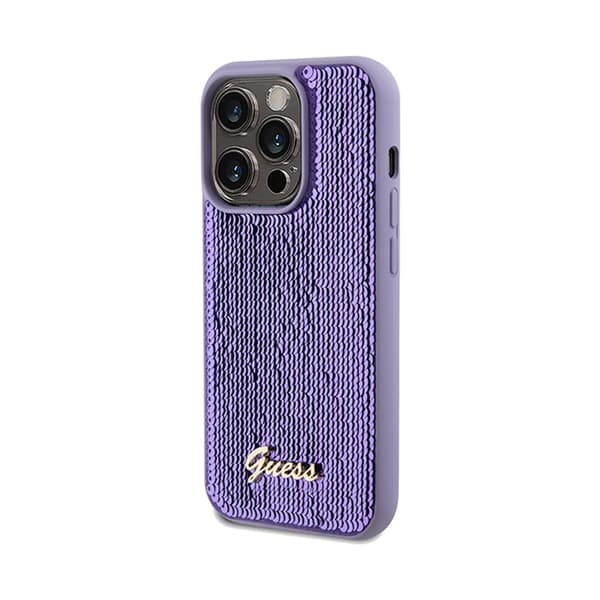 GuessSequinScriptMetal-iPhone14ProMax-fodral(lila)