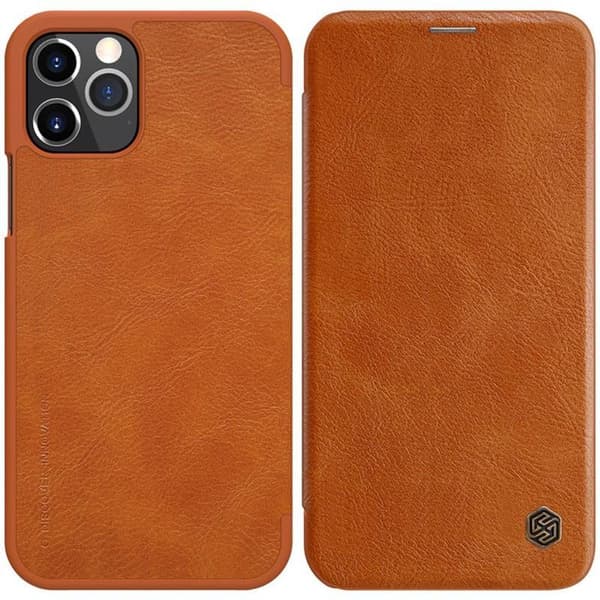 Nillkin Qin læderetui - etui til Apple iPhone 12 Pro Max (brun)