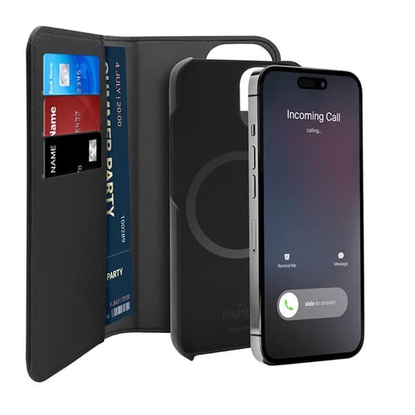 PUROPlånbokAvtagbar-Fodral2-i-1föriPhone14Plus(svart)