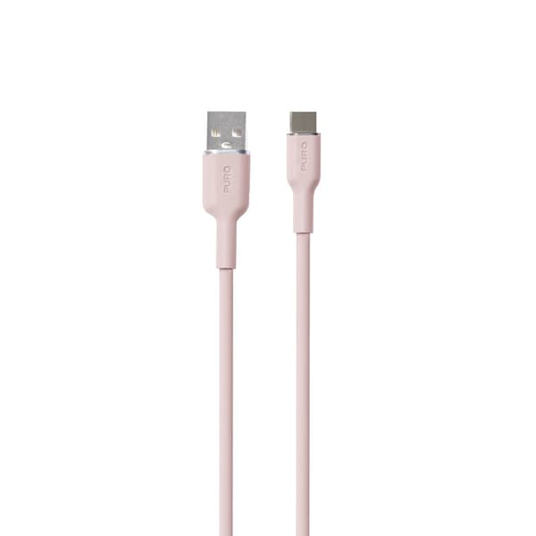 PUROICONSoftKabel-KabelUSB-AtillUSB-C1,5m(Dammrosa)