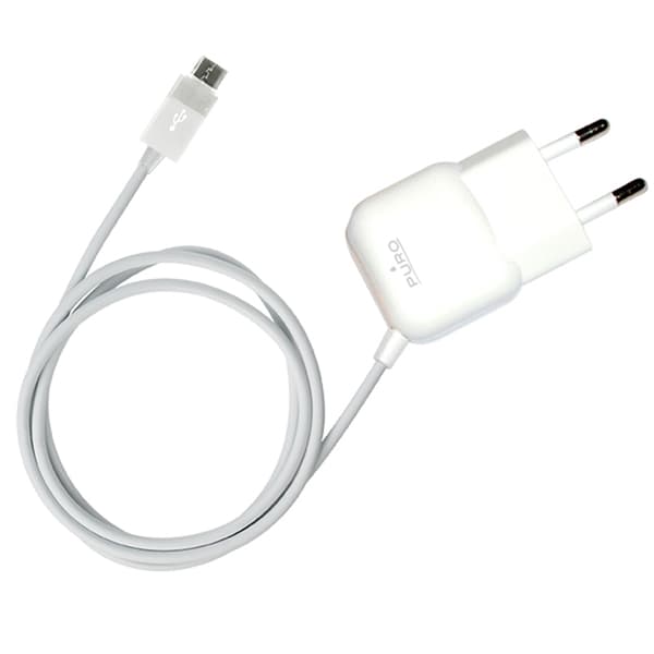 PUROMinireseladdare-Bärbarväggladdaremedmikro-USB-kabel(vit)