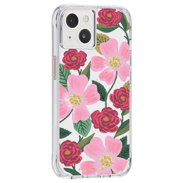 RiflePaperClear-CoverdekoreretiguldtiliPhone14/iPhone13(RoseGarden)