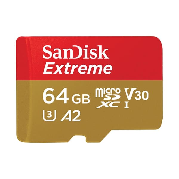 SanDiskExtrememicroSDXC-Minneskort64GBA2V30UHS-IU3170/80MB/smedadapter