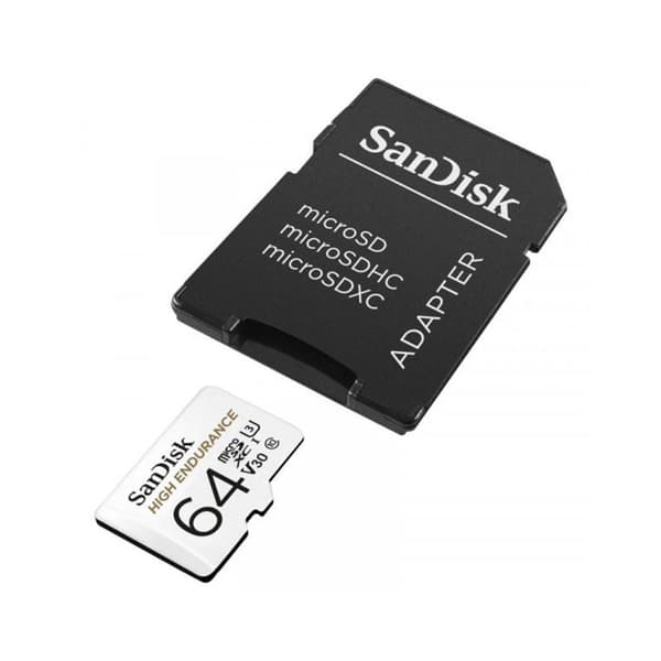 SanDiskHighEndurancemicroSDXC-Minneskort64GBKlass10UHS-I100/40MB/smedadapter