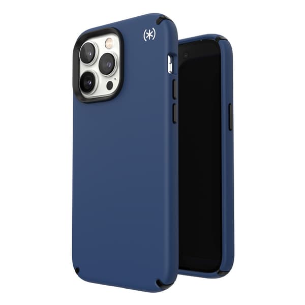 SpeckPresidio2Pro-koteloiPhone14ProMaxille,MICROBAN-pinnoite(CoastalBlue/Black/White)