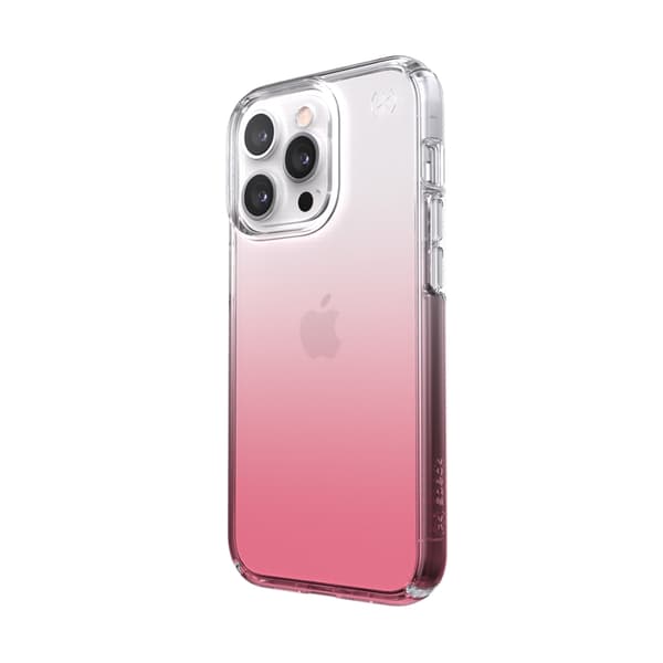 SpeckPresidioPerfect-Clear+Ombre-CovertiliPhone13PromedMICROBAN-coating(Clear/VintageRose)