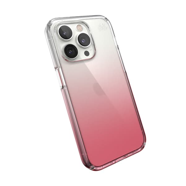 SpeckPresidioPerfect-Clear+Ombre-CovertiliPhone14PromedMICROBAN-coating(Clear/VintageRoseFade)