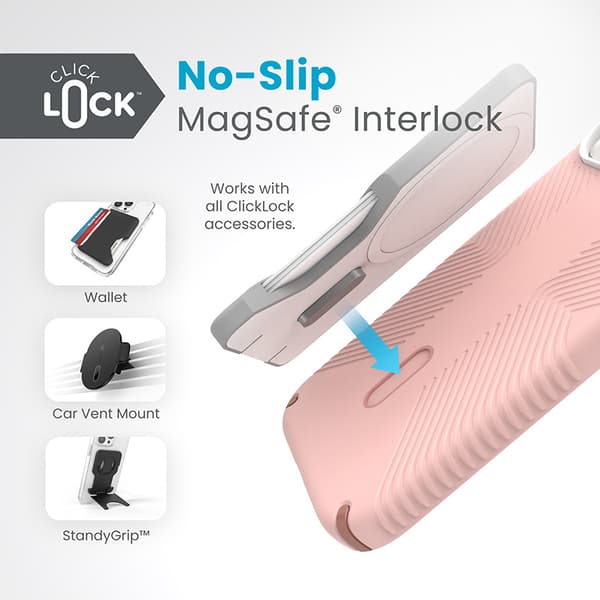 SpeckPresidio2GripClickLock&MagSafe-FodralföriPhone15/iPhone14/iPhone13(DahliaPink/RoseCopper)