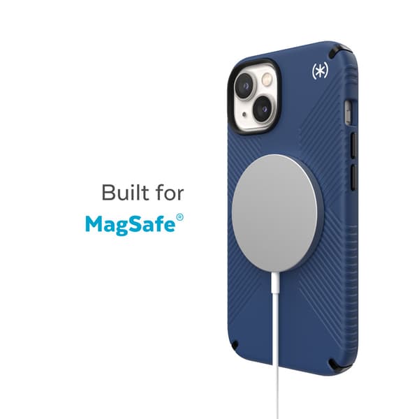 SpeckPresidio2Grip+MagSafe-FodralföriPhone14PlusmedMICROBAN-beläggning(kustblå/svart/vit)