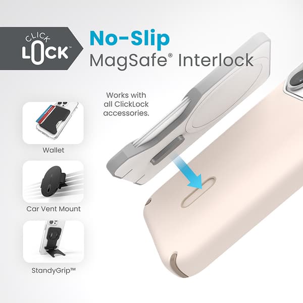 SpeckPresidio2ProClickLock&MagSafe-EtuitiliPhone15Pro(blegetknogle/arvestykkeguld/hasselbrun)
