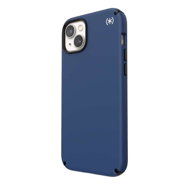 Speck Presidio2 Pro - Fodral för iPhone 15 Plus / 14 Plus med MICROBAN-beläggning (kustblå / svart / vit)
