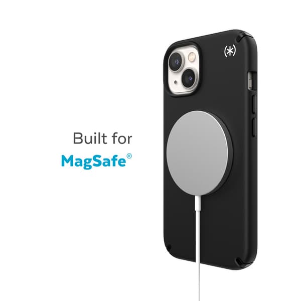 SpeckPresidio2Pro+MagSafe-koteloiPhone15Plus/14Plus-puhelimelleMICROBAN-pinnoitteella(musta/musta/valkoinen)