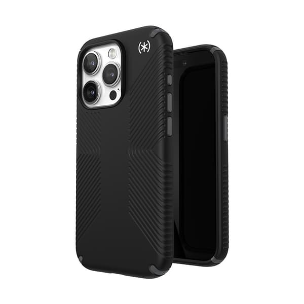 Speck Presidio2 Grip - Cover til iPhone 15 Pro (sort / skifergrå / hvid)