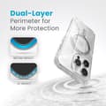 Pikkukuva 2 / 2: Speck Presidio Perfect-Clear Grip ClickLock & Magsafe - Case for iPhone 15 Pro (Clear / Chrome Finish / Serene Silver)