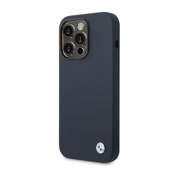 BMWLiquidSiliconeCaseMetalLogoMagSafe-KoteloiPhone14Prolle(laivastonsininen)