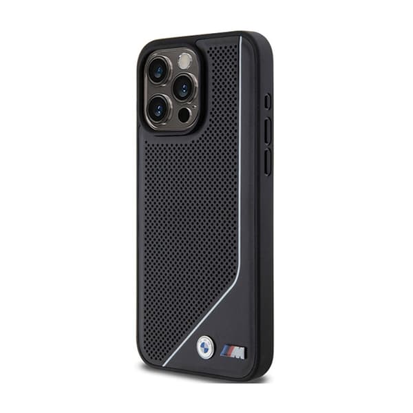 BMWPerforatedTwistedLineMagSafe-koteloiPhone15Prolle(musta)