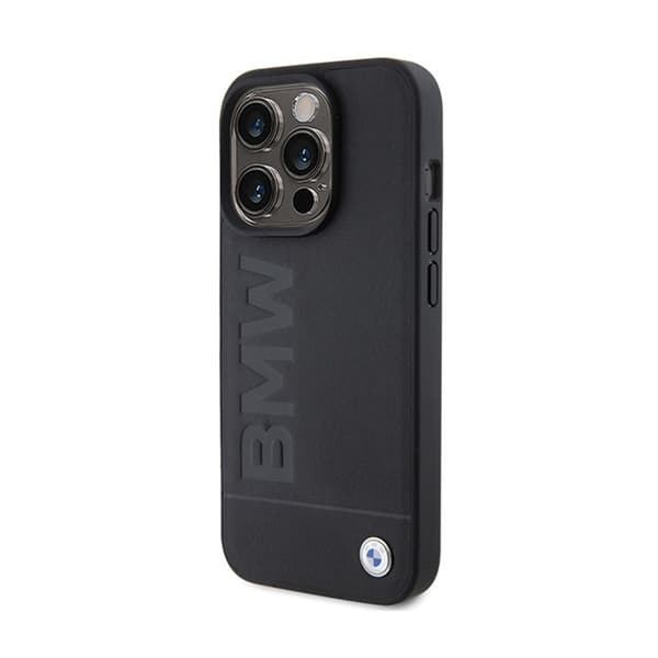 BMW Leather Hot Stamp MagSafe - Kotelo iPhone 15 Pro Maxille (musta)