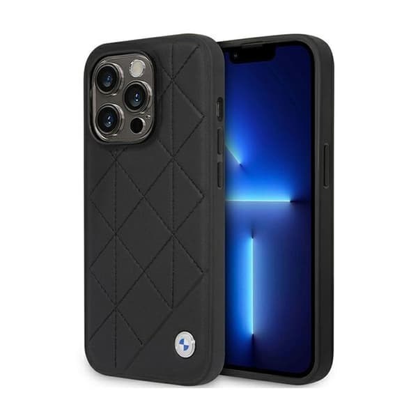 BMWLeatherQuilted-FodralföriPhone14Pro(svart)
