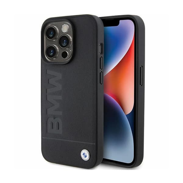 BMWLeatherHotStamp-FodralföriPhone15Pro(svart)