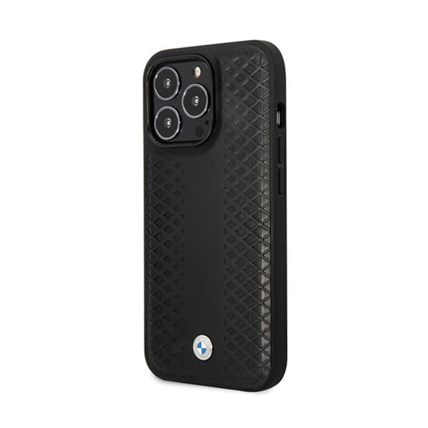BMWLeatherDiamondPattern-FodralföriPhone14Pro(svart)