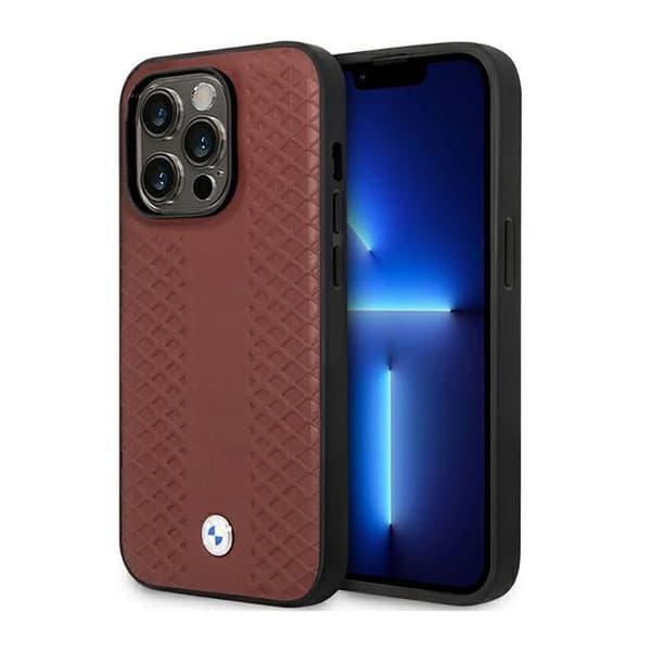 BMWLeatherDiamondPattern-koteloiPhone14Prolle(burgundi)