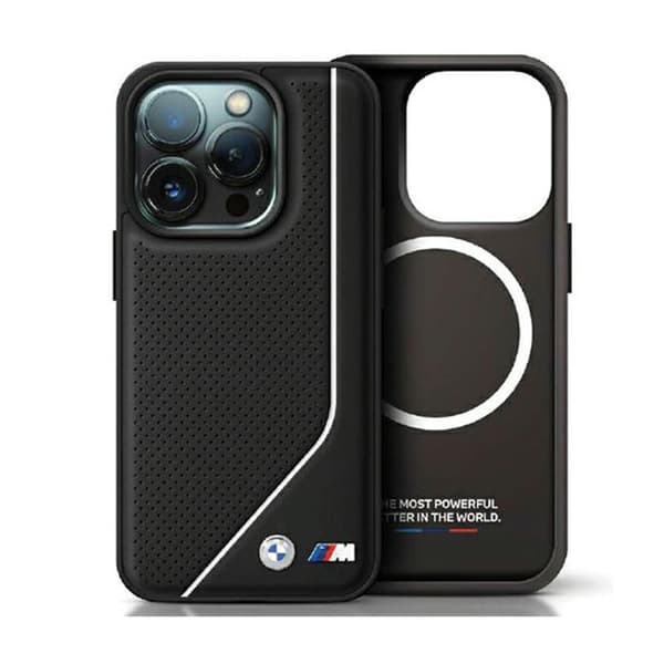 BMWPerforatedTwistedLineMagSafe-koteloiPhone15:lle(musta)