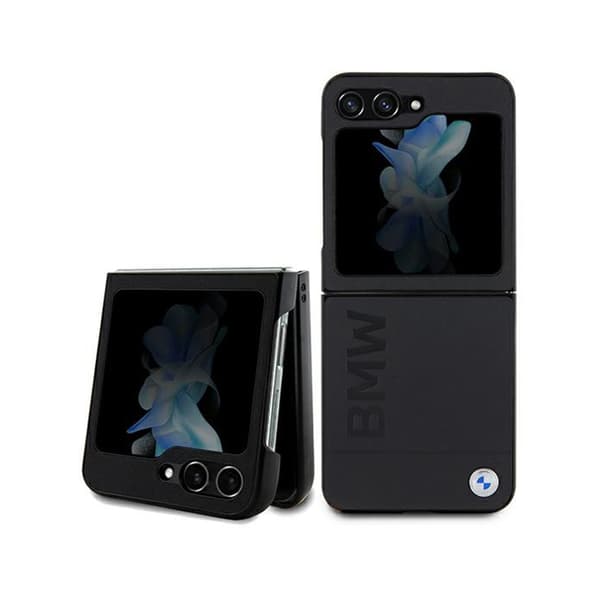 BMW Læder Hot Stamp - Samsung Galaxy Z Flip 5 etui (sort)