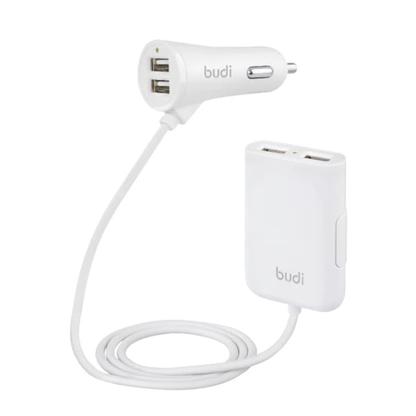 Budi-4USBbilladdare(2USB-portaranvändsförbaksidanavbilen)