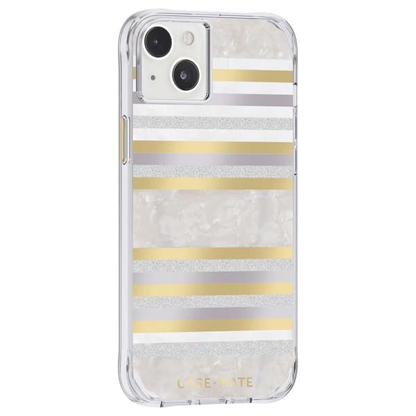 Case-Mate Pearl Stripes MagSafe - Cover dekoreret med perlemor til iPhone 14 Plus (Pearl Stripes)