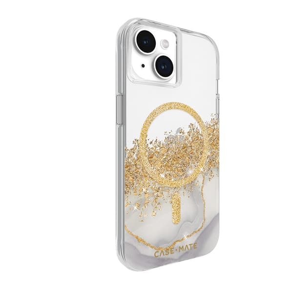 Case-MateKaratMagSafe-SuojakuoriiPhone15/iPhone14/iPhone13:lle,koristeltukullalla(marmorilla)