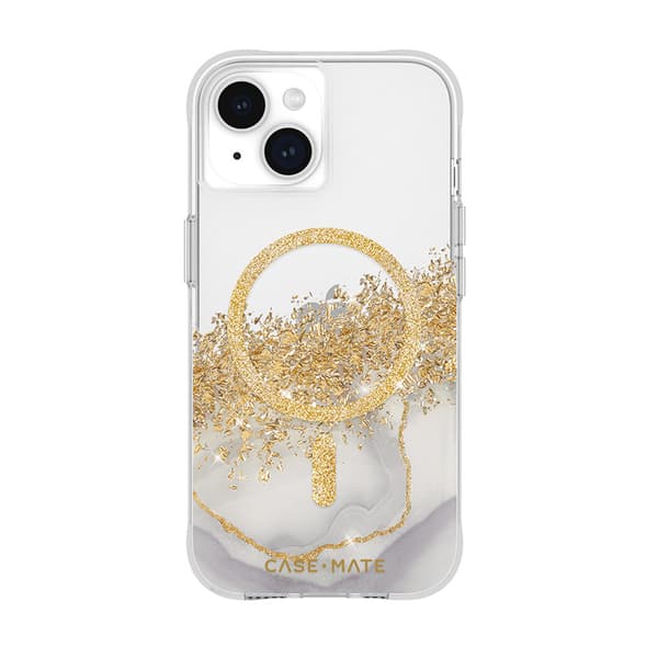 Case-MateKaratMagSafe-SuojakuoriiPhone15/iPhone14/iPhone13:lle,koristeltukullalla(marmorilla)