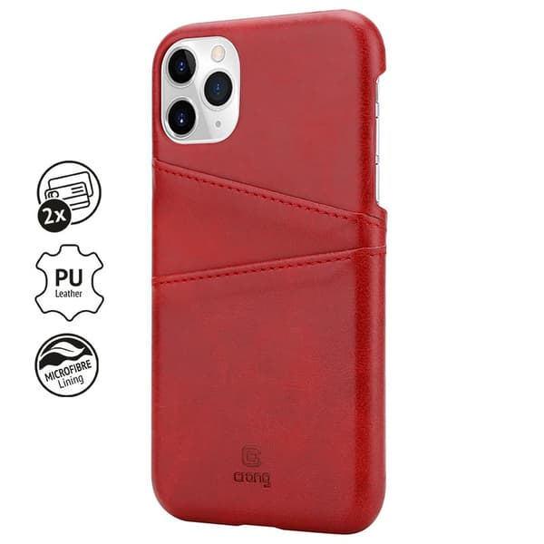 Crong Neat Cover - PU-læderetui til iPhone 11 Pro (rød)