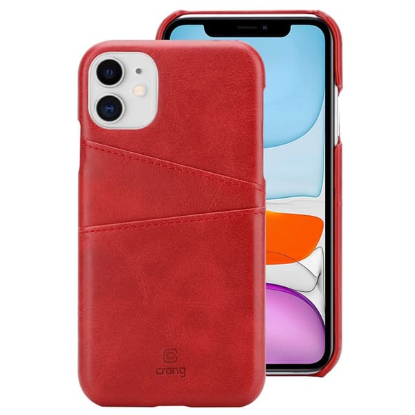 Crong Neat Cover - PU-læderetui til iPhone 11 Pro (rød)