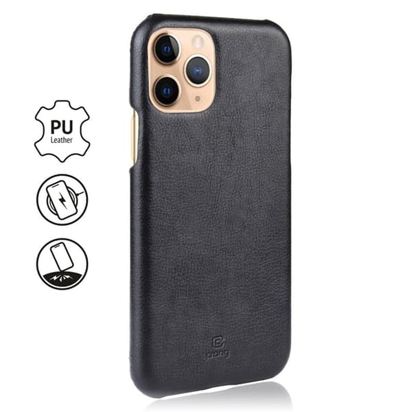 Crong Essential Cover - PU-nahkakotelo iPhone 11 Pro Maxille (musta)