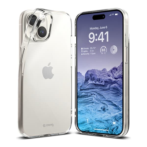 CrongCrystalSlimCover-CovertiliPhone15Plus(gennemsigtig)