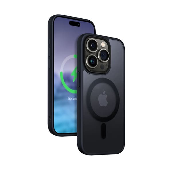 Crong Hybrid Frost MAG Cover - Case for iPhone 15 Pro Max MagSafe (Navy blue)