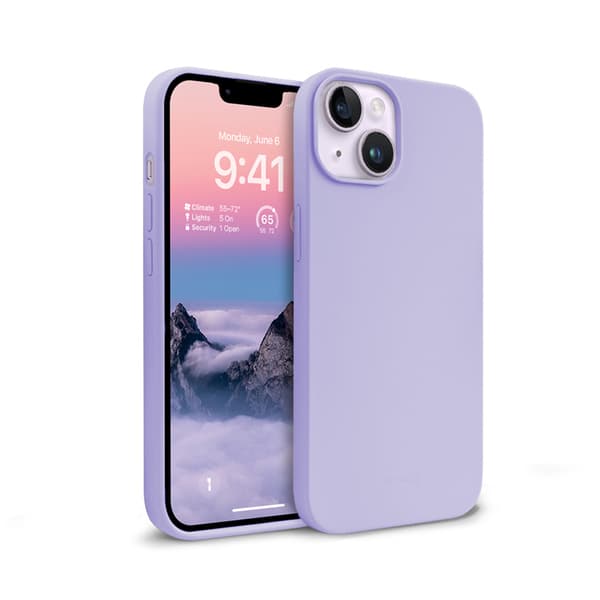 Crong Color Cover flytande silikonfodral för iPhone 14 Max (lila)