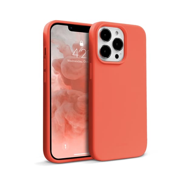 CrongColorCoverLiquidSiliconeCovertiliPhone13Pro(koralrød)