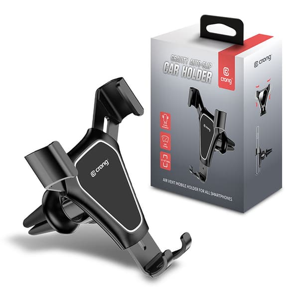 Crong Gravity Auto-Clip bilhållare - Gravity bilhållare 4,7"- 6,5" (svart)