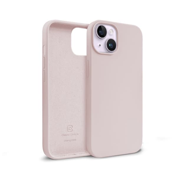 Crong Color Cover Liquid Silicone Cover til iPhone 14/13 (Sand Pink)