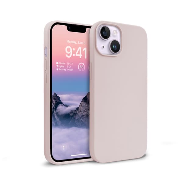 Crong Color Cover Liquid Silicone Cover til iPhone 14/13 (Sand Pink)
