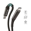 Miniatyrbillede 1 af 2: CrongArmorLink-USB-CtilUSB-C100W5AflettetkabelHurtigopladning120cm(sort)